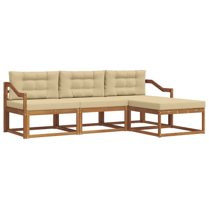 Set de canapele de exterior cu pernă 4 pcs Natural și Bej WALTI