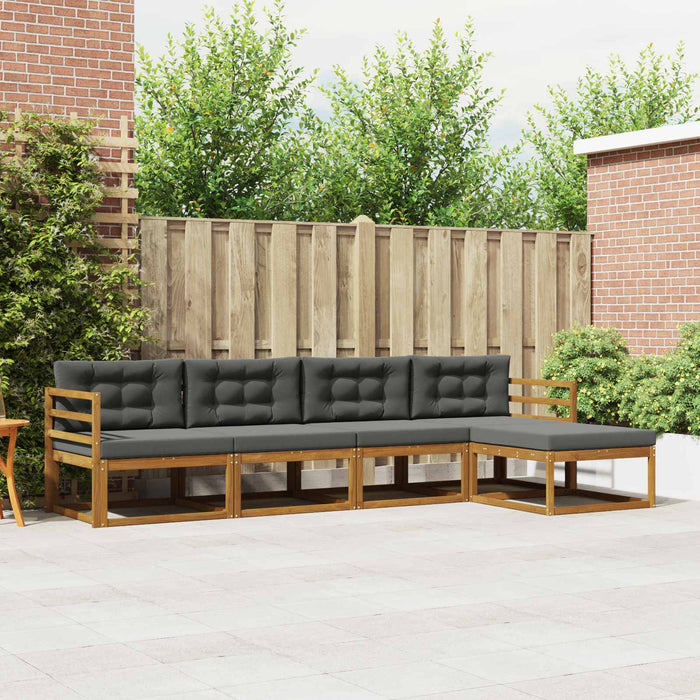 Set de canapele de exterior cu pernă 5 pcs Natural și Antracit WALTI