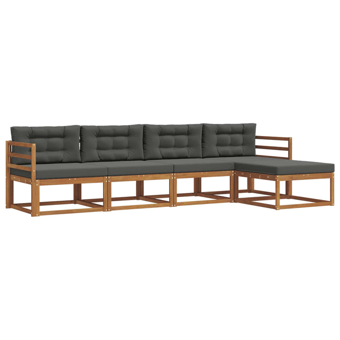 Set de canapele de exterior cu pernă 5 pcs Natural și Antracit WALTI