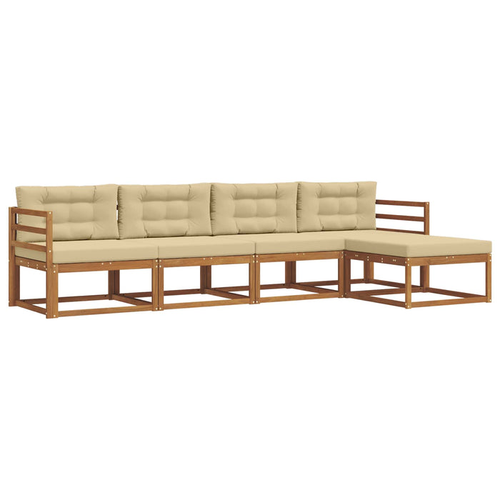 Set de canapele de exterior cu pernă 5 pcs Natural și Bej WALTI