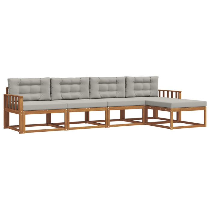 Set de canapele de exterior 5 pcs Gri natural și deschis WALTI