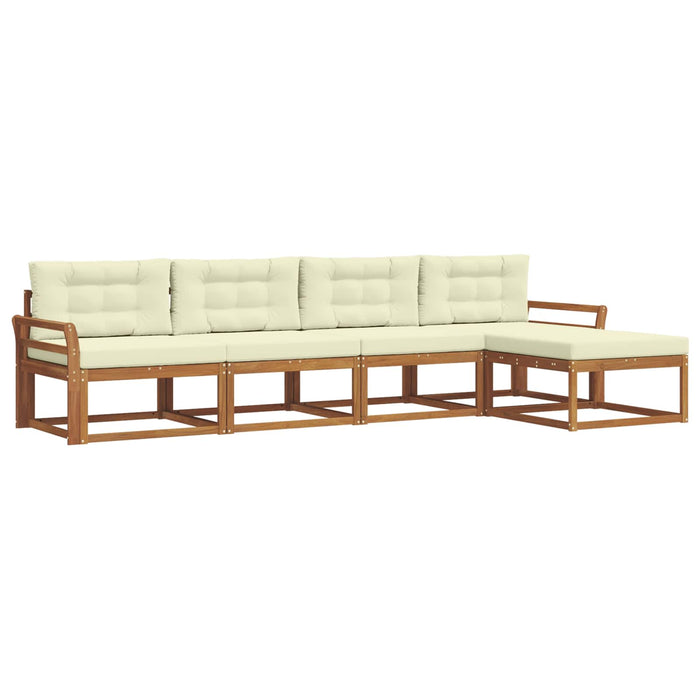 Set de canapele de exterior cu pernă 5 pcs Natural și Crem - WALTI WALTI