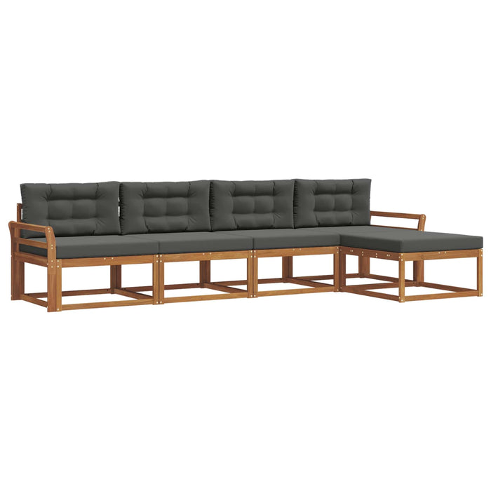 Set de canapele de exterior cu pernă 5 pcs Natural și Antracit WALTI