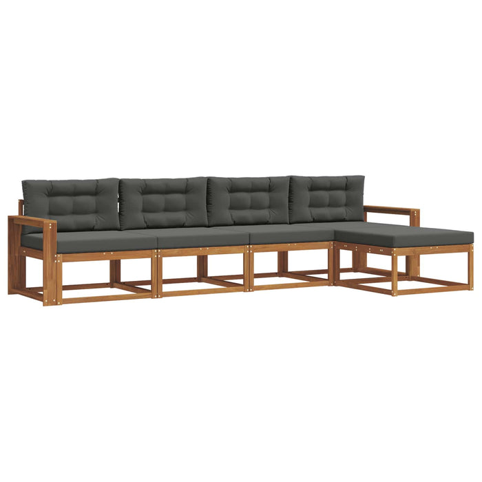 Set de canapele de exterior cu pernă 5 pcs Natural și Antracit WALTI
