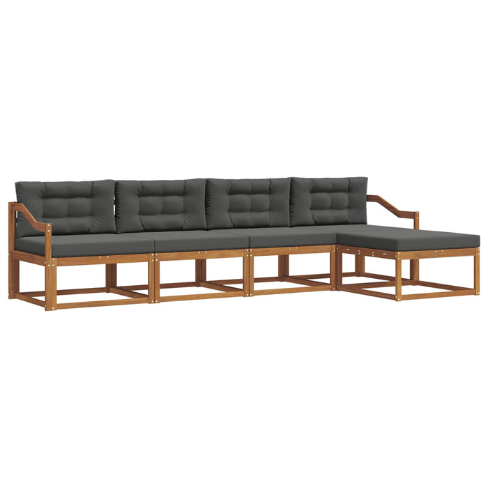 Set de canapele de exterior cu pernă 5 pcs Natural și Antracit - WALTI WALTI