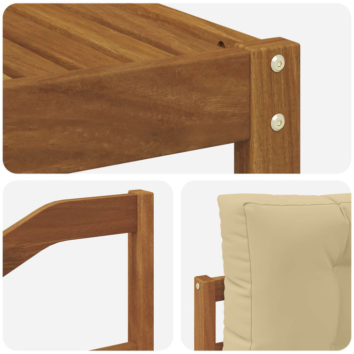Set de canapele de exterior cu pernă 5 pcs Natural și Bej WALTI