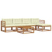 Set de canapele de exterior cu pernă 6 pcs Natural și Crem - WALTI WALTI
