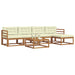Set de canapele de exterior cu pernă 6 pcs Natural și Crem - WALTI WALTI