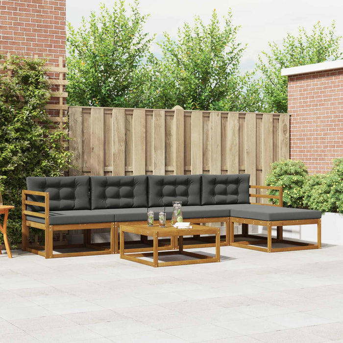 Set de canapele de exterior cu pernă 6 pcs Natural și Antracit WALTI