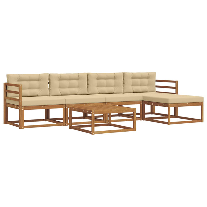 Set de canapele de exterior cu pernă 6 pcs Natural și Bej WALTI