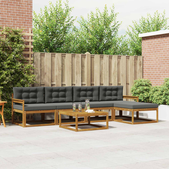Set de canapele de exterior cu pernă 6 pcs Natural și Antracit WALTI