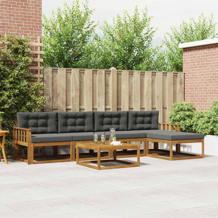 Set de canapele de exterior cu pernă 6 pcs Natural și Antracit WALTI
