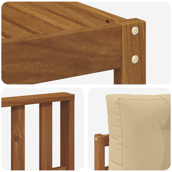 Set de canapele de exterior cu pernă 6 pcs Natural și Bej WALTI