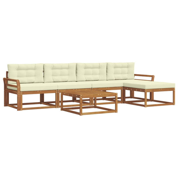 Set de canapele de exterior cu pernă 6 pcs Natural și Crem WALTI