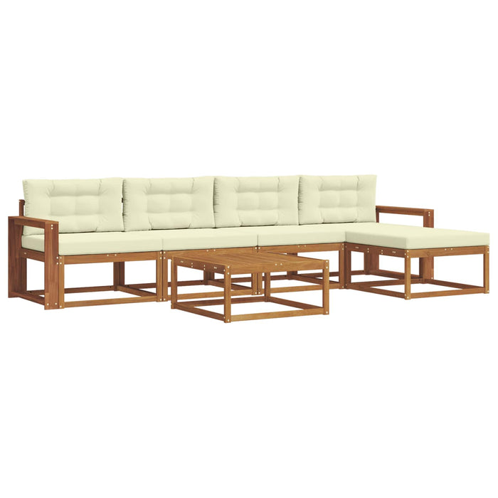 Set de canapele de exterior cu pernă 6 pcs Natural și Crem WALTI