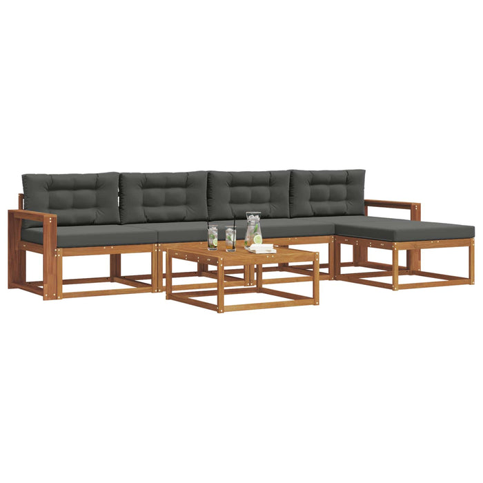Set de canapele de exterior cu pernă 6 pcs Natural și Antracit WALTI