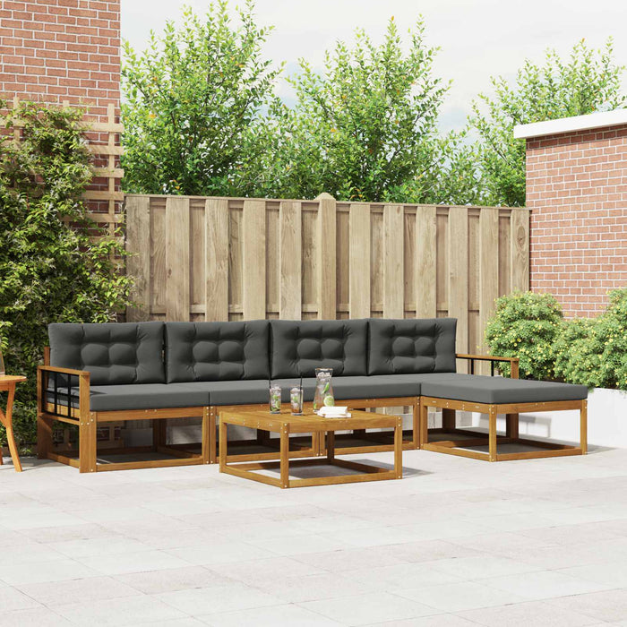 Set de canapele de exterior cu pernă 6 pcs Natural și Antracit WALTI
