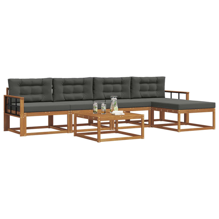 Set de canapele de exterior cu pernă 6 pcs Natural și Antracit WALTI