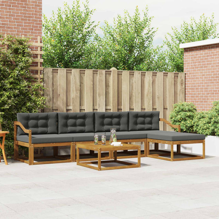 Set de canapele de exterior cu pernă 6 pcs Natural și Antracit WALTI