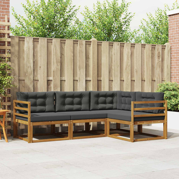 Set de canapele de exterior cu pernă 4 pcs Natural și Antracit WALTI