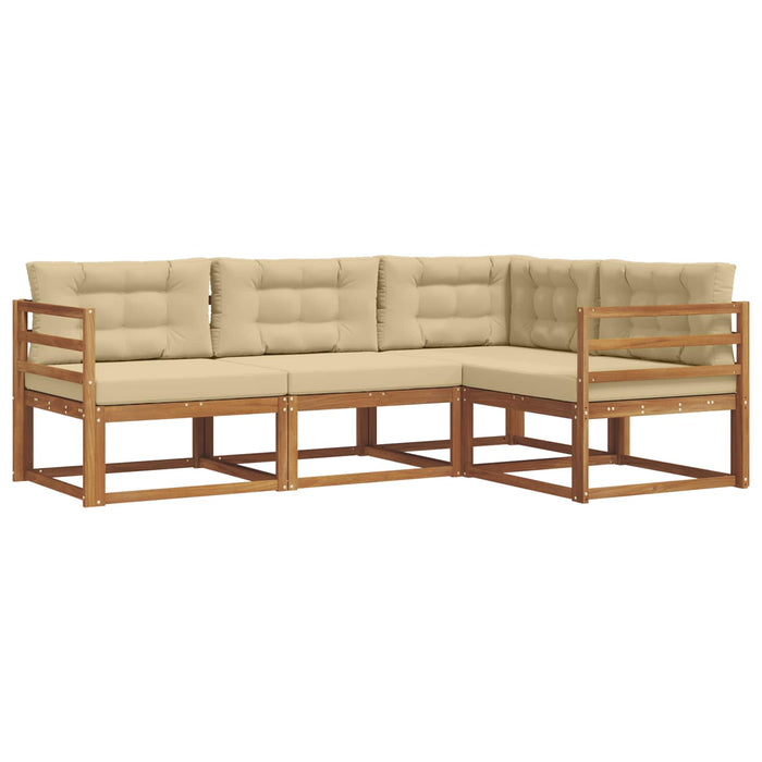 Set de canapele de exterior cu pernă 4 pcs Natural și Bej WALTI