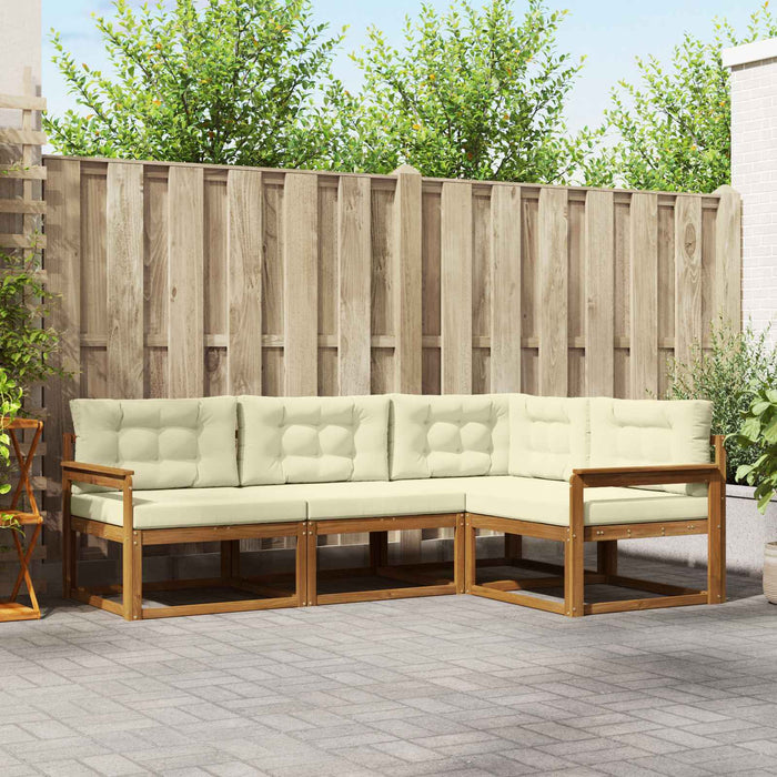 Set de canapele de exterior cu pernă 4 pcs Natural și Crem - WALTI WALTI