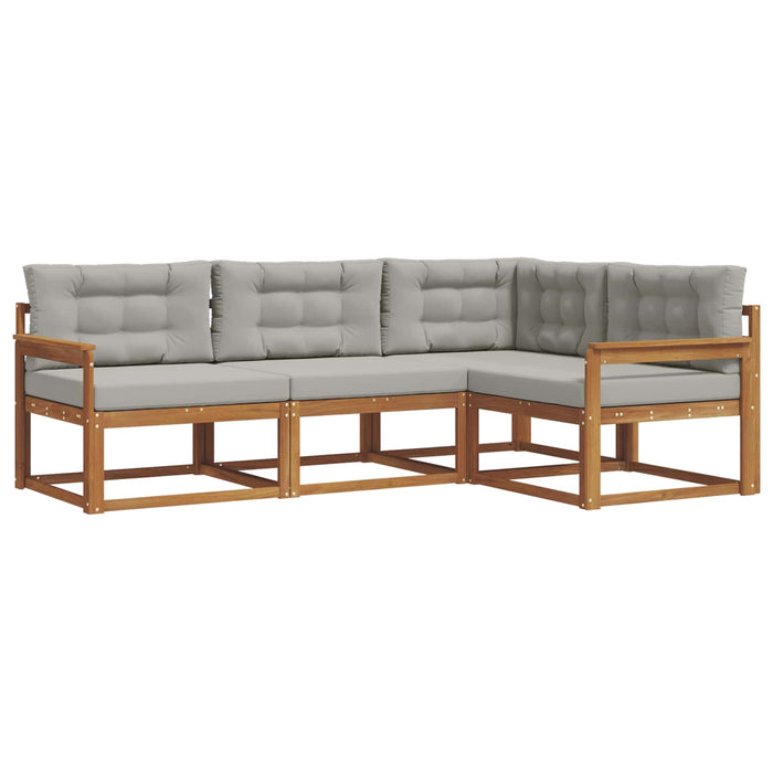 Set de canapele de exterior 4 pcs Gri natural și deschis WALTI