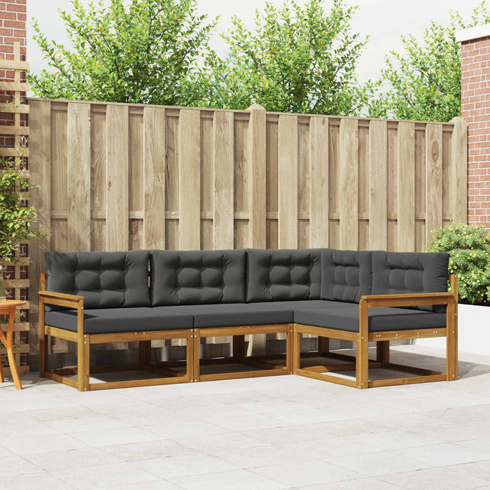 Set de canapele de exterior cu pernă 4 pcs Natural și Antracit WALTI