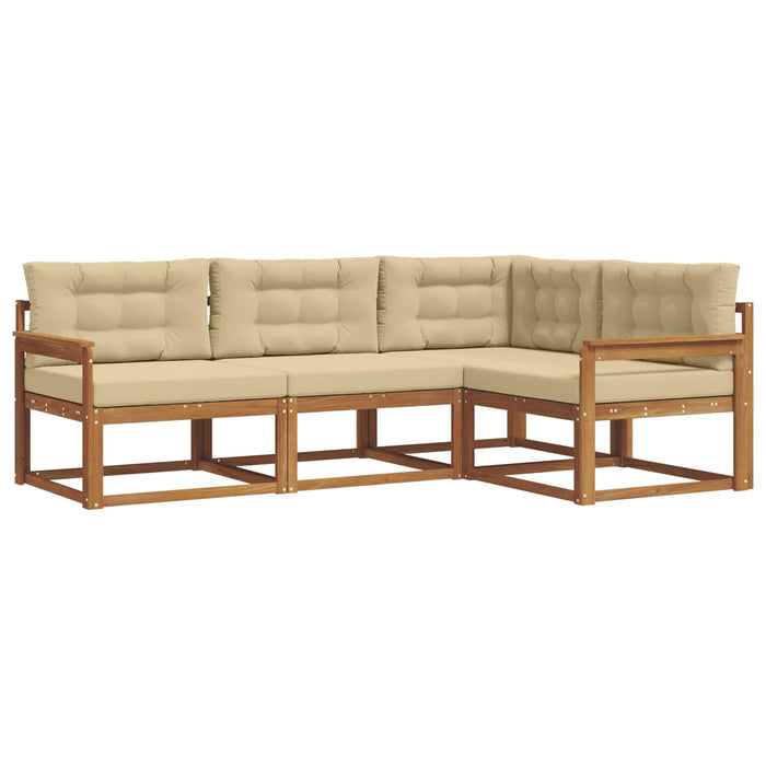 Set de canapele de exterior cu pernă 4 pcs Natural și Bej WALTI