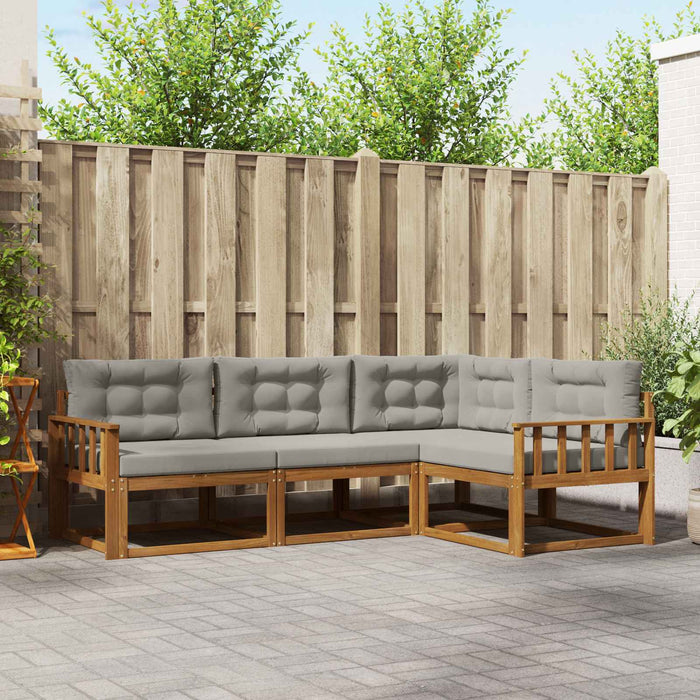 Set de canapele de exterior 4 pcs Gri natural și deschis WALTI