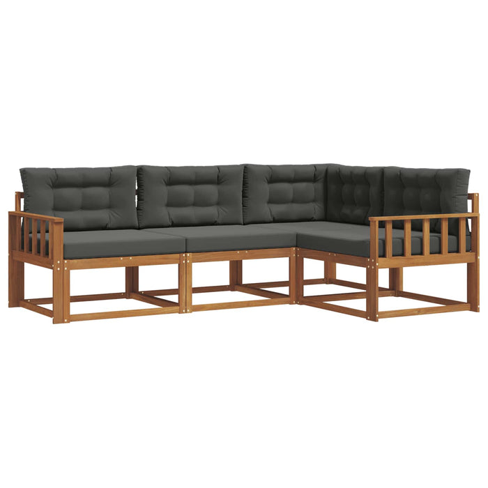 Set de canapele de exterior cu pernă 4 pcs Natural și Antracit WALTI