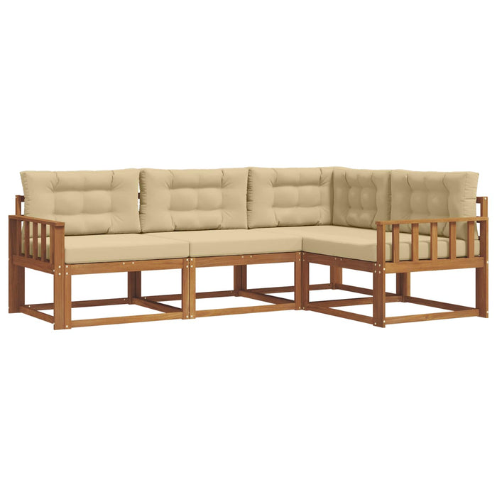 Set de canapele de exterior cu pernă 4 pcs Natural și Bej WALTI
