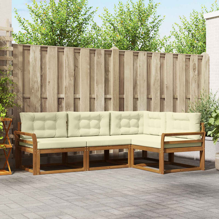 Set de canapele de exterior cu pernă 4 pcs Natural și Crem - WALTI WALTI