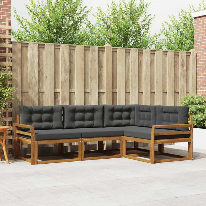 Set de canapele de exterior cu pernă 4 pcs Natural și Antracit WALTI