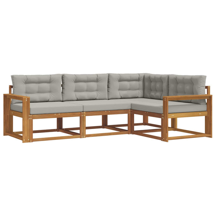 Set de canapele de exterior 4 pcs Gri natural și deschis WALTI