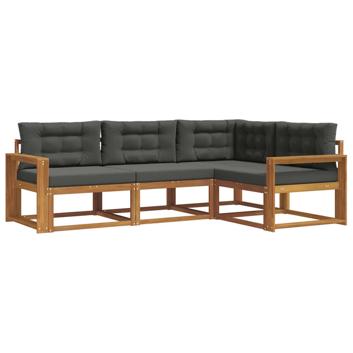 Set de canapele de exterior cu pernă 4 pcs Natural și Antracit WALTI