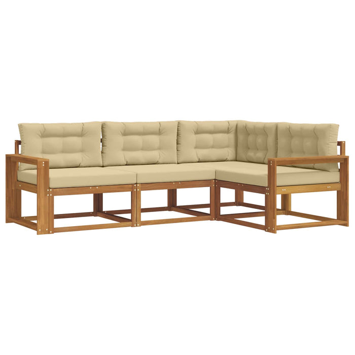 Set de canapele de exterior cu pernă 4 pcs Natural și Bej WALTI