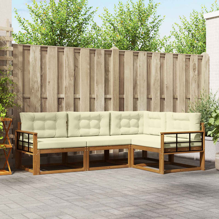 Set de canapele de exterior cu pernă 4 pcs Natural și Crem - WALTI WALTI