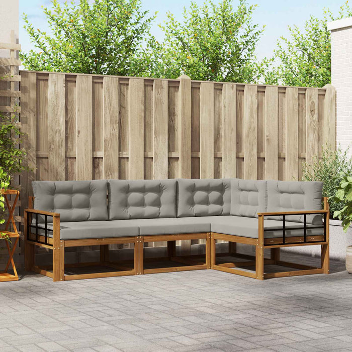 Set de canapele de exterior 4 pcs Gri natural și deschis WALTI