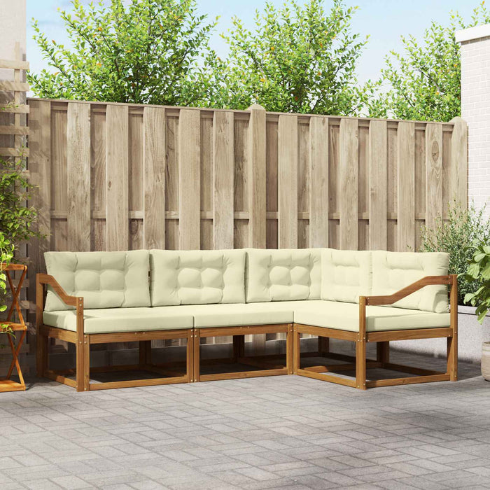 Set de canapele de exterior cu pernă 4 pcs Natural și Crem - WALTI WALTI