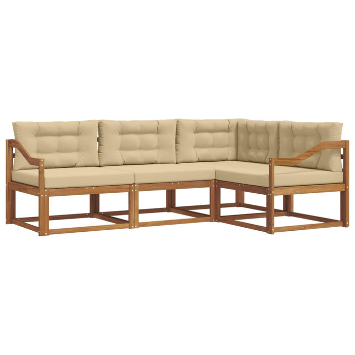 Set de canapele de exterior cu pernă 4 pcs Natural și Bej WALTI
