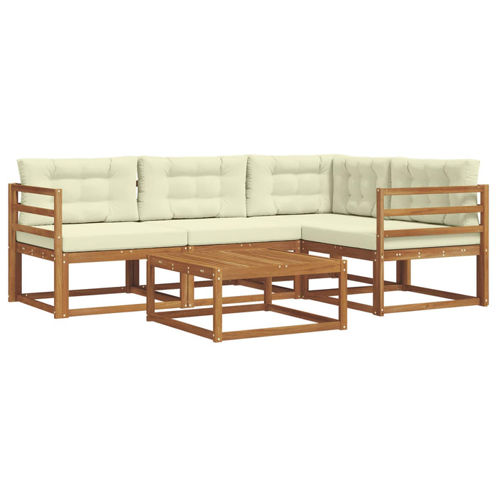 Set de canapele de exterior cu pernă 5 pcs Natural și Crem - WALTI WALTI