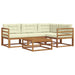 Set de canapele de exterior cu pernă 5 pcs Natural și Crem - WALTI WALTI