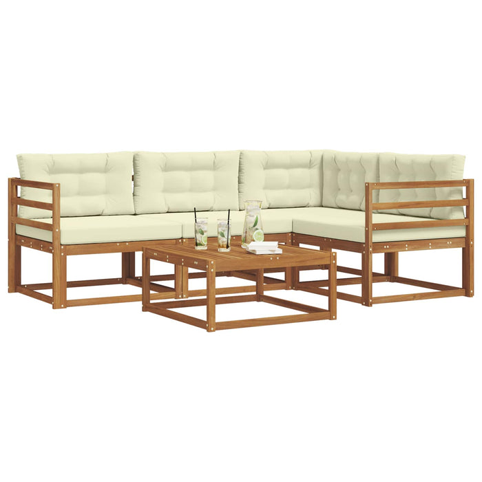 Set de canapele de exterior cu pernă 5 pcs Natural și Crem - WALTI WALTI