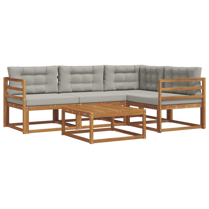 Set de canapele de exterior 5 pcs Gri natural și deschis WALTI