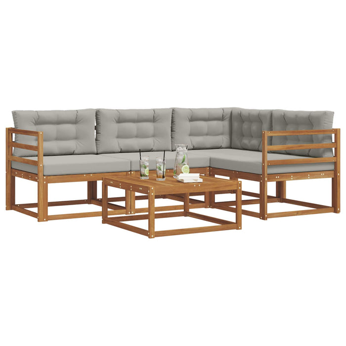 Set de canapele de exterior 5 pcs Gri natural și deschis WALTI