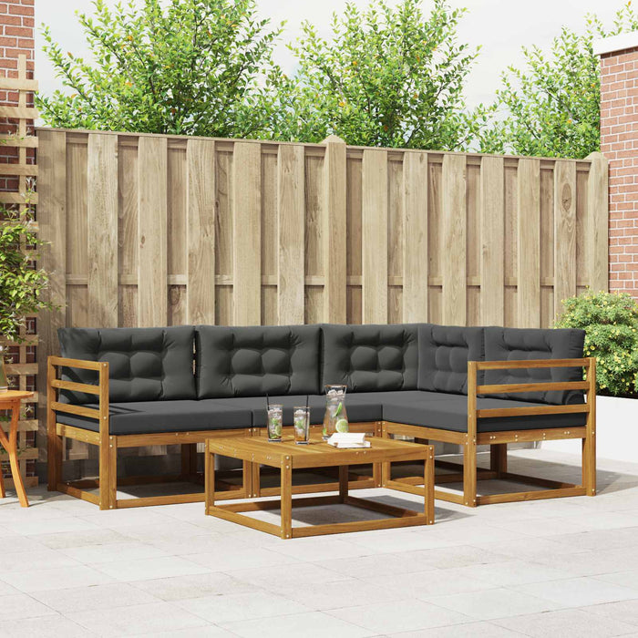 Set de canapele de exterior cu pernă 5 pcs Natural și Antracit WALTI