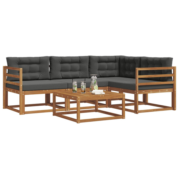 Set de canapele de exterior cu pernă 5 pcs Natural și Antracit WALTI