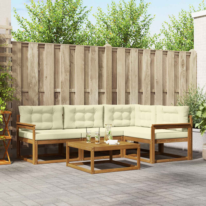 Set de canapele de exterior cu pernă 5 pcs Natural și Crem - WALTI WALTI