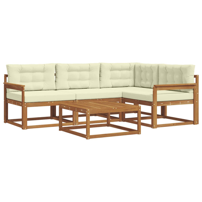 Set de canapele de exterior cu pernă 5 pcs Natural și Crem - WALTI WALTI